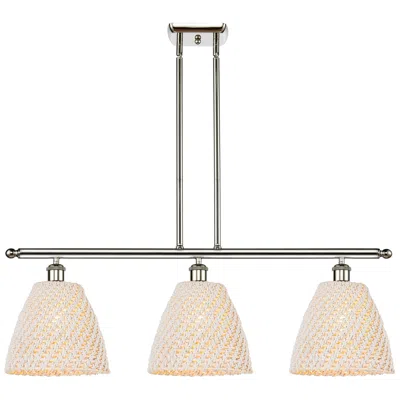 Innovations Lighting Ballston Bristol Natural 36"w 3-lt Polished Nickel Stem Island Light