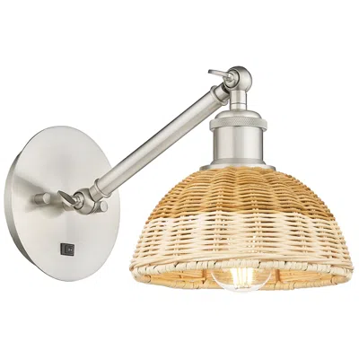 Innovations Lighting Ballston Bristol Natural Ii 10"h Brushed Satin Nickel Swivel Sconce In Silver