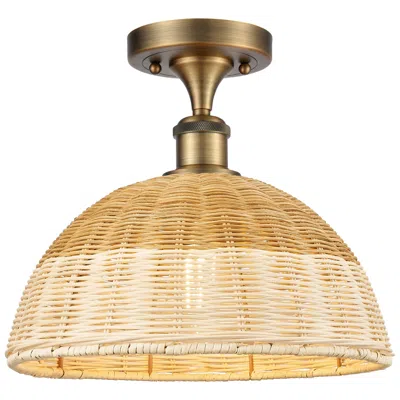 Innovations Lighting Ballston Bristol Natural Ii 12" Wide Brushed Brass Semi.flush Mount
