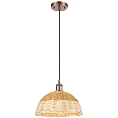 Innovations Lighting Ballston Bristol Natural Ii 12"w Antique Copper Cord Hung Mini Pendant