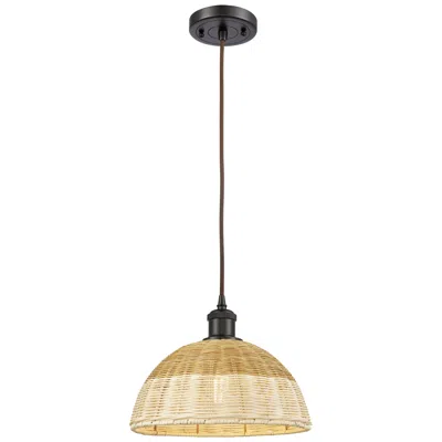 Innovations Lighting Ballston Bristol Natural Ii 12"w Oiled Bronze Cord Hung Mini Pendant