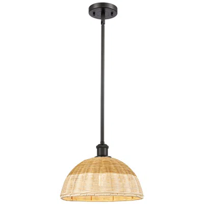 Innovations Lighting Ballston Bristol Natural Ii 12"w Oiled Bronze Stem Hung Mini Pendant