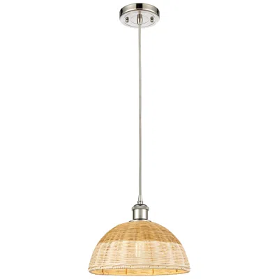 Innovations Lighting Ballston Bristol Natural Ii 12"w Polished Nickel Cord Mini Pendant
