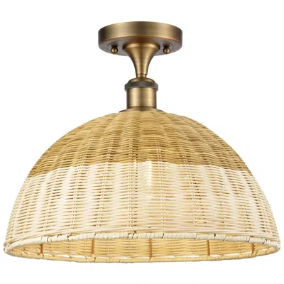 Innovations Lighting Ballston Bristol Natural Ii 16" Wide Brushed Brass Semi.flush Mount