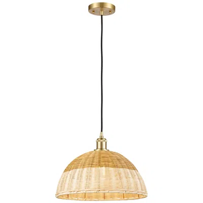 Innovations Lighting Ballston Bristol Natural Ii 16" Wide Satin Gold Cord Hung Mini Pendant