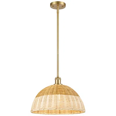 Innovations Lighting Ballston Bristol Natural Ii 16" Wide Satin Gold Stem Hung Mini Pendant