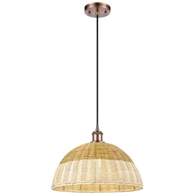Innovations Lighting Ballston Bristol Natural Ii 16"w Antique Copper Cord Hung Mini Pendant
