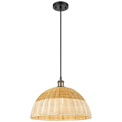 Innovations Lighting Ballston Bristol Natural Ii 16"w Black Brass Cord Hung Mini Pendant