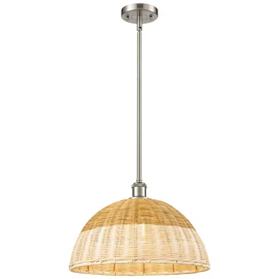Innovations Lighting Ballston Bristol Natural Ii 16"w Brushed Nickel Stem Hung Mini Pendant