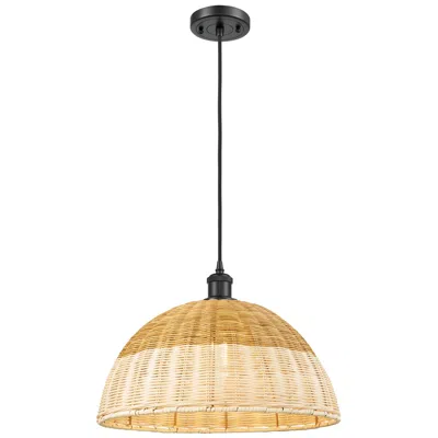 Innovations Lighting Ballston Bristol Natural Ii 16"w Matte Black Cord Hung Mini Pendant