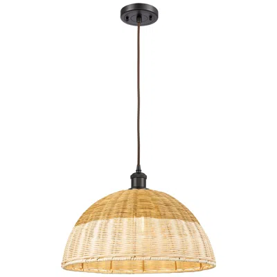 Innovations Lighting Ballston Bristol Natural Ii 16"w Oiled Bronze Cord Hung Mini Pendant