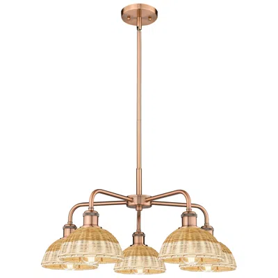 Innovations Lighting Ballston Bristol Natural Ii 26"w 5 Light Copper Stem Hung Chandelier In Gold