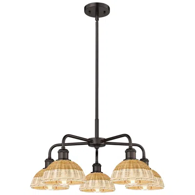 Innovations Lighting Ballston Bristol Natural Ii 26"w 5 Light Oiled Bronze Stem Chandelier In Black