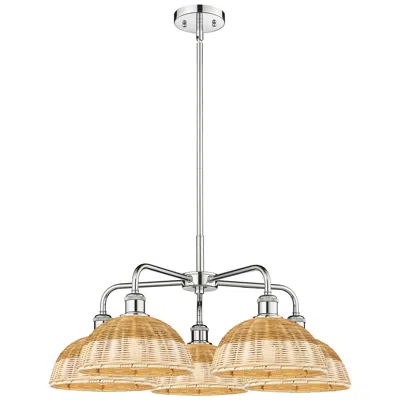 Innovations Lighting Ballston Bristol Natural Ii 28"w 5 Light Chrome Stem Hung Chandelier