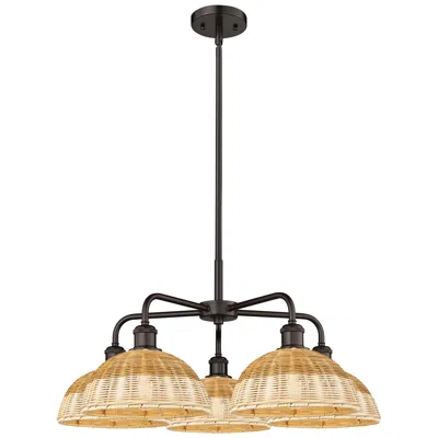 Innovations Lighting Ballston Bristol Natural Ii 28"w 5 Light Oiled Bronze Stem Chandelier
