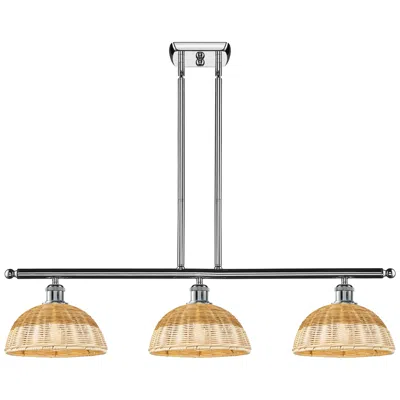 Innovations Lighting Ballston Bristol Natural Ii 36"w 3-lt Chrome Stem Island W/ 9" Shades