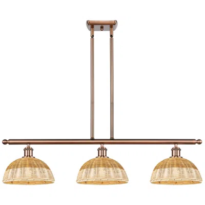Innovations Lighting Ballston Bristol Natural Ii 36"w 3-lt Copper Stem Island W/ 9" Sh