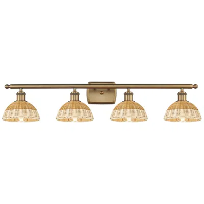 Innovations Lighting Ballston Bristol Natural Ii 38" Wide 4 Light Brushed Brass Bath Light In Gold