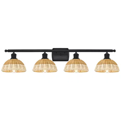 Innovations Lighting Ballston Bristol Natural Ii 38" Wide 4 Light Matte Black Vanity Light