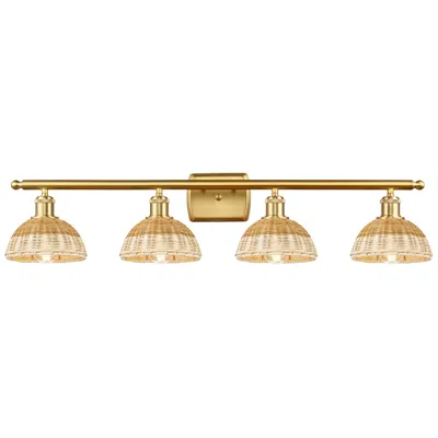 Innovations Lighting Ballston Bristol Natural Ii 38" Wide 4 Light Satin Gold Vanity Light
