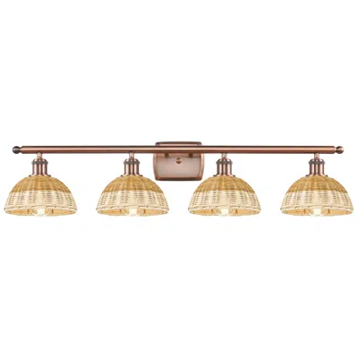 Innovations Lighting Ballston Bristol Natural Ii 38"w 4 Light Antique Copper Vanity Light In Gold