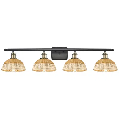 Innovations Lighting Ballston Bristol Natural Ii 38"w 4 Light Black And Brass Vanity Light