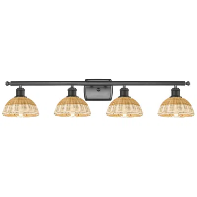Innovations Lighting Ballston Bristol Natural Ii 38"w 4 Light Oil Rubbed Bronze Bath Light In Black