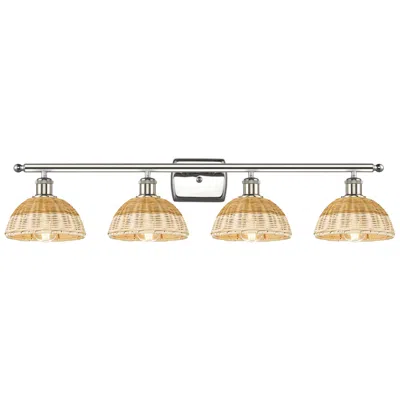 Innovations Lighting Ballston Bristol Natural Ii 38"w 4 Light Polished Nickel Vanity Light In Multi