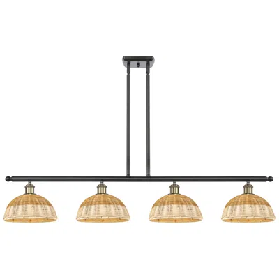 Innovations Lighting Ballston Bristol Natural Ii 48"w 4-lt Black Brass Stem Island W/ 9" Shades