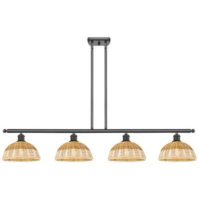 Innovations Lighting Ballston Bristol Natural Ii 48"w 4-lt Oil Bronze Stem Island W/ 9" Shades