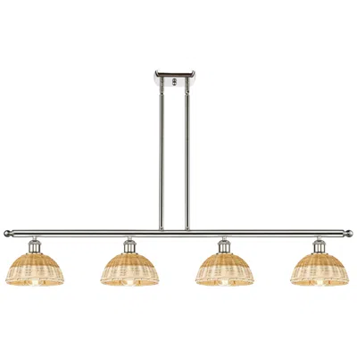 Innovations Lighting Ballston Bristol Natural Ii 48"w 4-lt Polish Nickel Island W/ 8" Shades In Multi