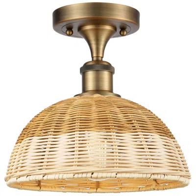 Innovations Lighting Ballston Bristol Natural Ii 9" Wide Brushed Brass Semi.flush Mount