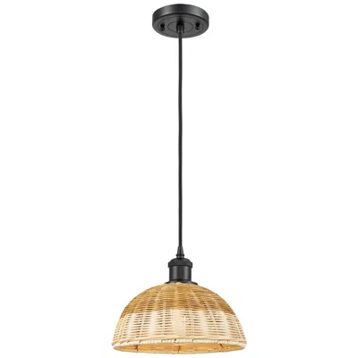 Innovations Lighting Ballston Bristol Natural Ii 9" Wide Matte Black Cord Hung Mini Pendant