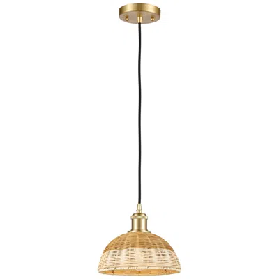 Innovations Lighting Ballston Bristol Natural Ii 9" Wide Satin Gold Cord Hung Mini Pendant
