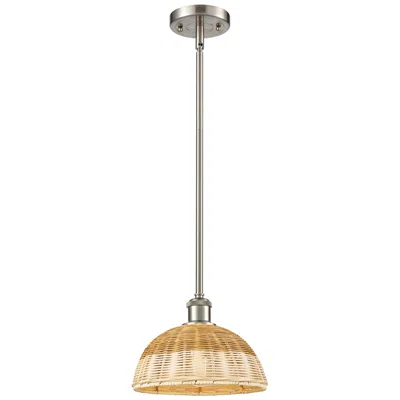 Innovations Lighting Ballston Bristol Natural Ii 9"w Brushed Nickel Stem Hung Mini Pendant