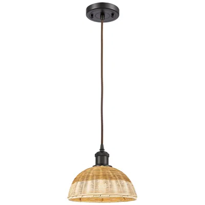 Innovations Lighting Ballston Bristol Natural Ii 9"w Oiled Bronze Cord Hung Mini Pendant