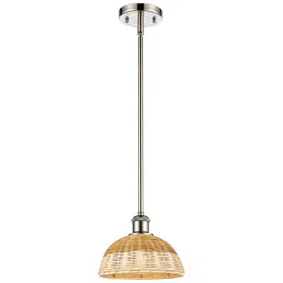 Innovations Lighting Ballston Bristol Natural Ii 9"w Polished Nickel Stem Hung Mini Pendant