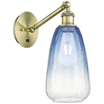 Innovations Lighting Ballston Brookhaven Almond 13"h Brass Swivel Sconce W/ Sapphire Shade