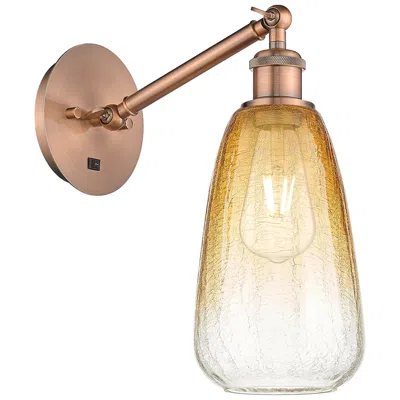 Innovations Lighting Ballston Brookhaven Almond 13"h Copper Swivel Sconce With Amber Shade
