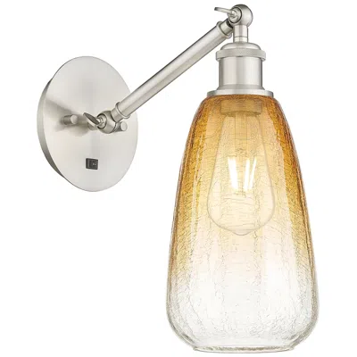 Innovations Lighting Ballston Brookhaven Almond 13"h Nickel Swivel Sconce W/ Amber Shade