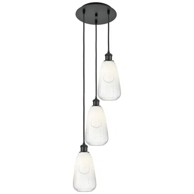 Innovations Lighting Ballston Brookhaven Almond 13"w 3-lt Black Cord Pendant W/ Opal Shade