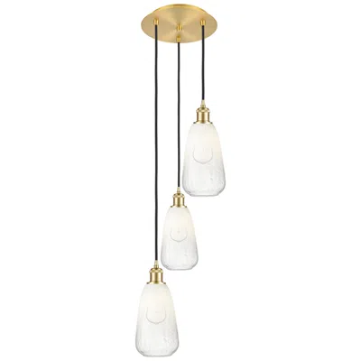 Innovations Lighting Ballston Brookhaven Almond 13"w 3-lt Gold Cord Pendant W/ Opal Shade
