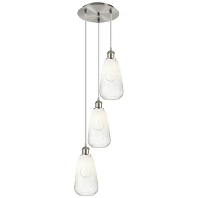 Innovations Lighting Ballston Brookhaven Almond 13"w 3-lt Nickel Cord Pendant W/ Opal Shade
