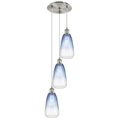 Innovations Lighting Ballston Brookhaven Almond 13"w 3-lt Nickel Cord Pendant W/ Sapphire Shade