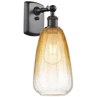 Innovations Lighting Ballston Brookhaven Almond 14"h Oiled Bronze Sconce W/ Amber Shade