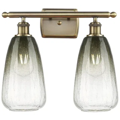 Innovations Lighting Ballston Brookhaven Almond 16"w 2-lt Brass Bath Light W/ Slate Shade