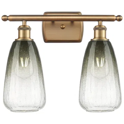 Innovations Lighting Ballston Brookhaven Almond 16"w 2-lt Brushed Brass Vanity W/ Slate Shade