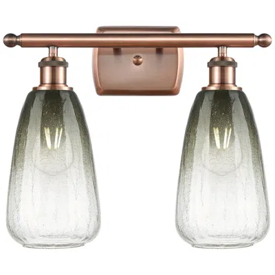 Innovations Lighting Ballston Brookhaven Almond 16"w 2-lt Copper Bath Light W/ Slate Shade