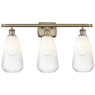 Innovations Lighting Ballston Brookhaven Almond 26"w 3 Light Brass Bath Light W/ Opal Shade