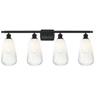 Innovations Lighting Ballston Brookhaven Almond 36"w 4 Light Black Bath Light W/ Opal Shade